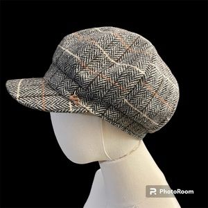 Jeff & Aimy Newsboy Hat Herringbone Plaid Hatters Club NWT